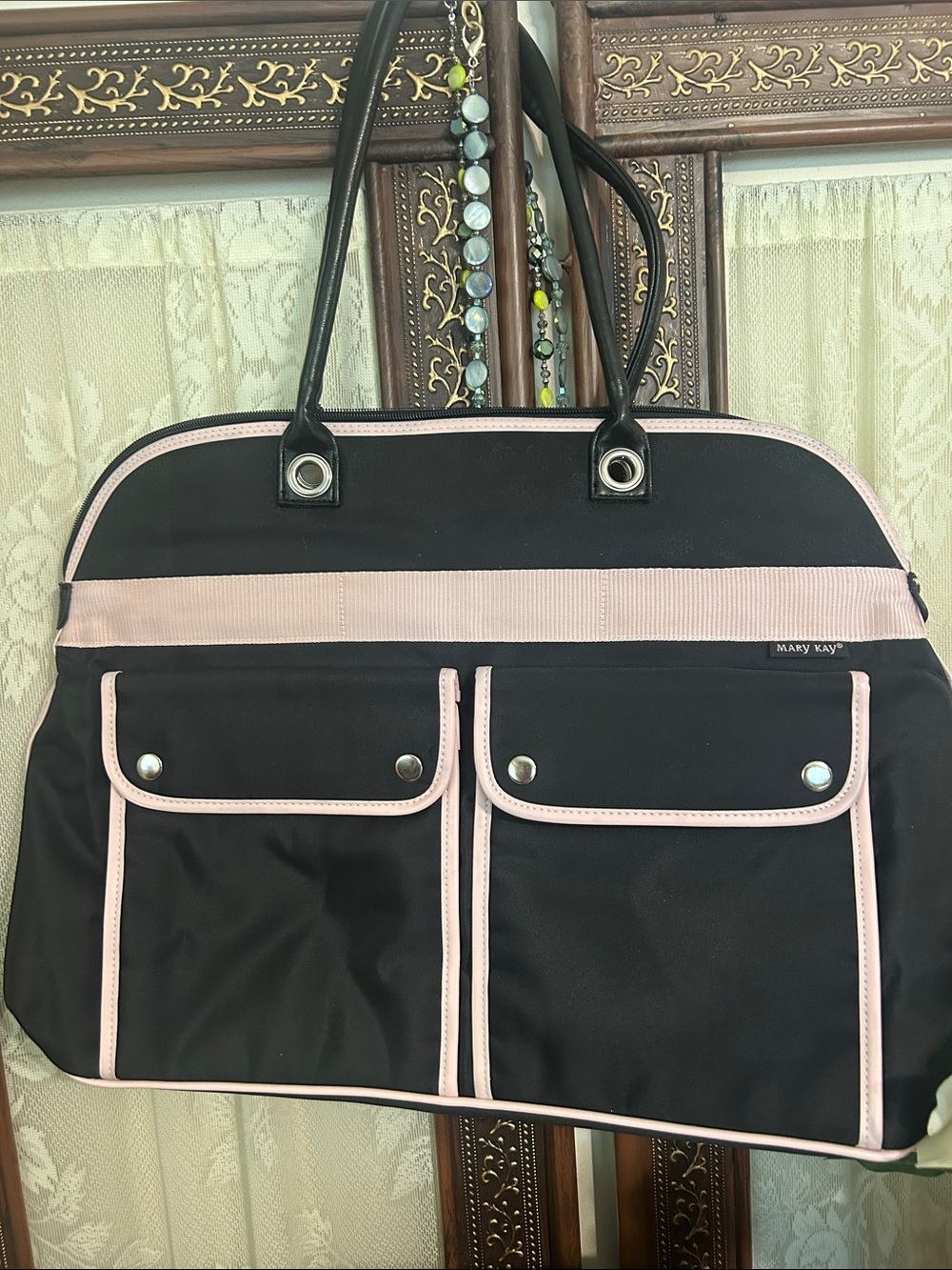 Mary Kay Black with Light Pink Trim Tote NWOT